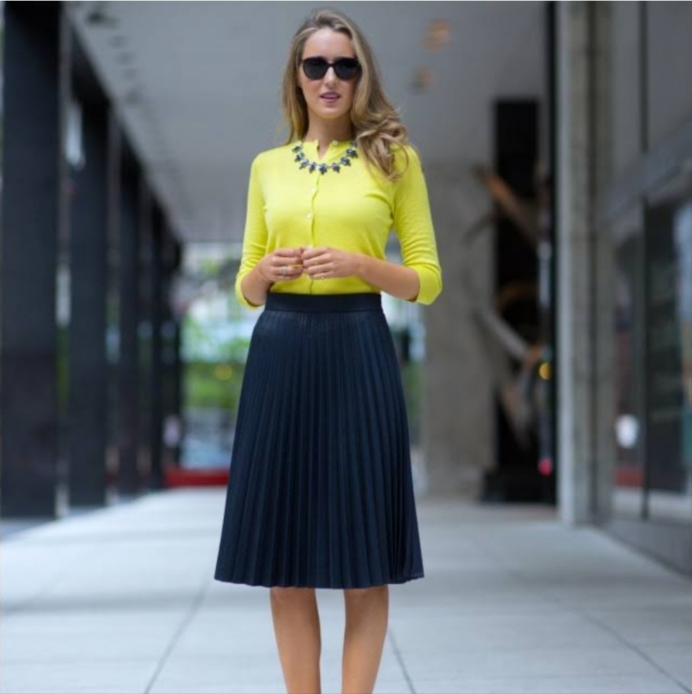 J. Crew Bright Yellow Crewneck Cardigan
